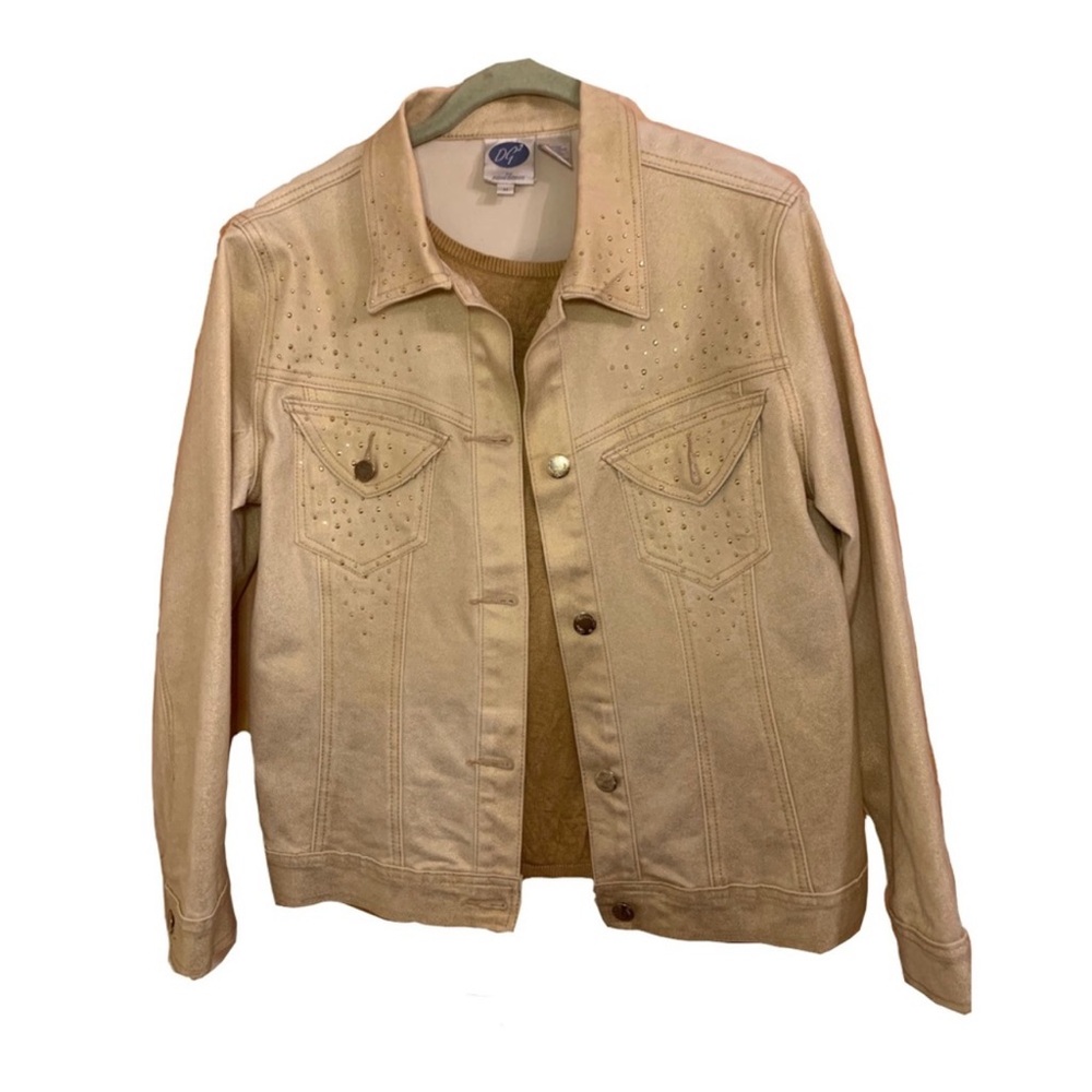 Vintage Embellished Jean Jacket by Diane Gilman 90s Y2K